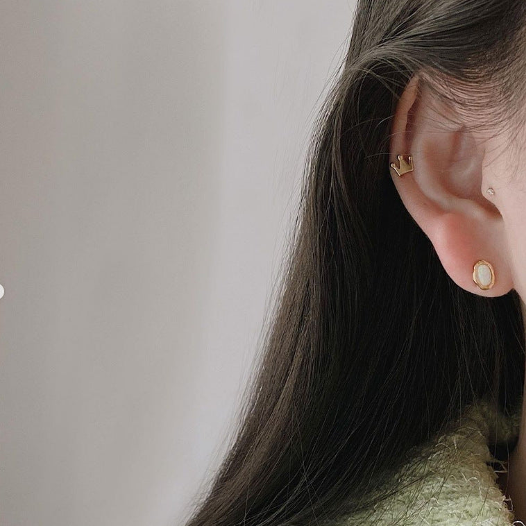 Opal Glow Stud Earrings