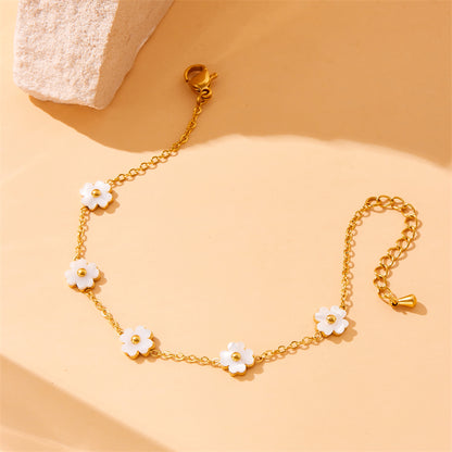 Pearl Daisy Bracelet Stainless Steel