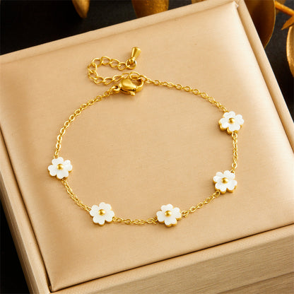 Pearl Daisy Bracelet Stainless Steel