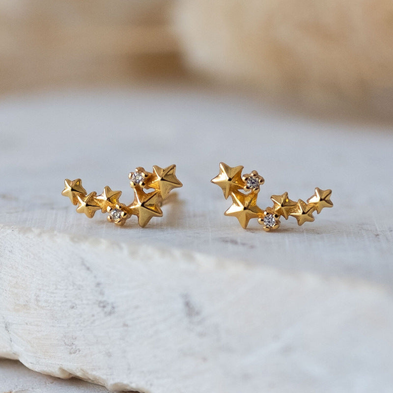 Star Cluster Ear Climber Earrings