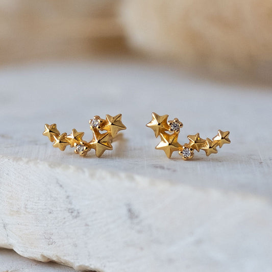 Star Cluster Ear Climber Earrings