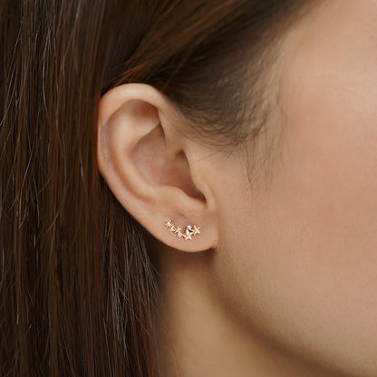 Star Cluster Ear Climber Earrings