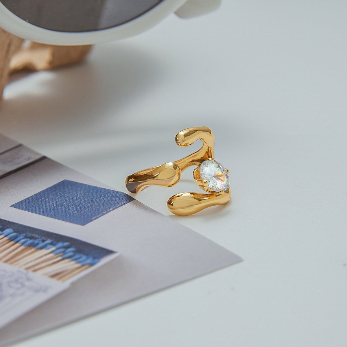 Geometric Gold Statement Ring