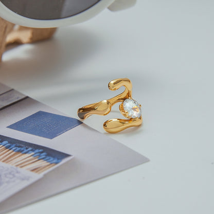 Geometric Gold Statement Ring