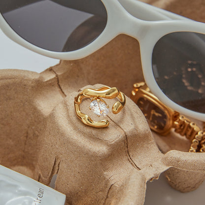 Geometric Gold Statement Ring