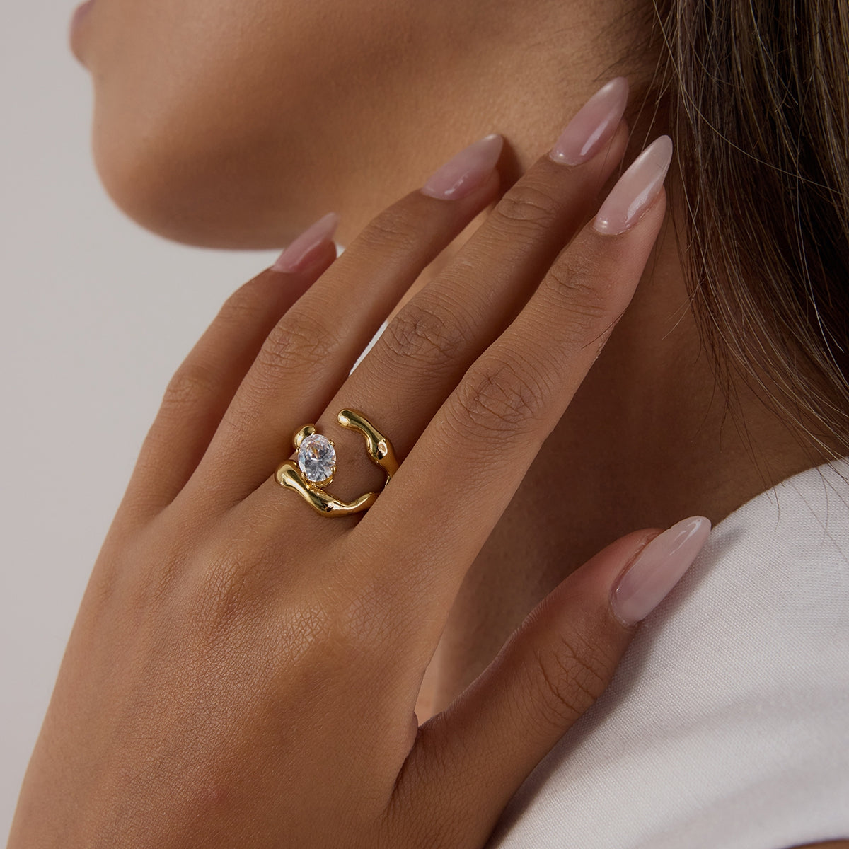Geometric Gold Statement Ring