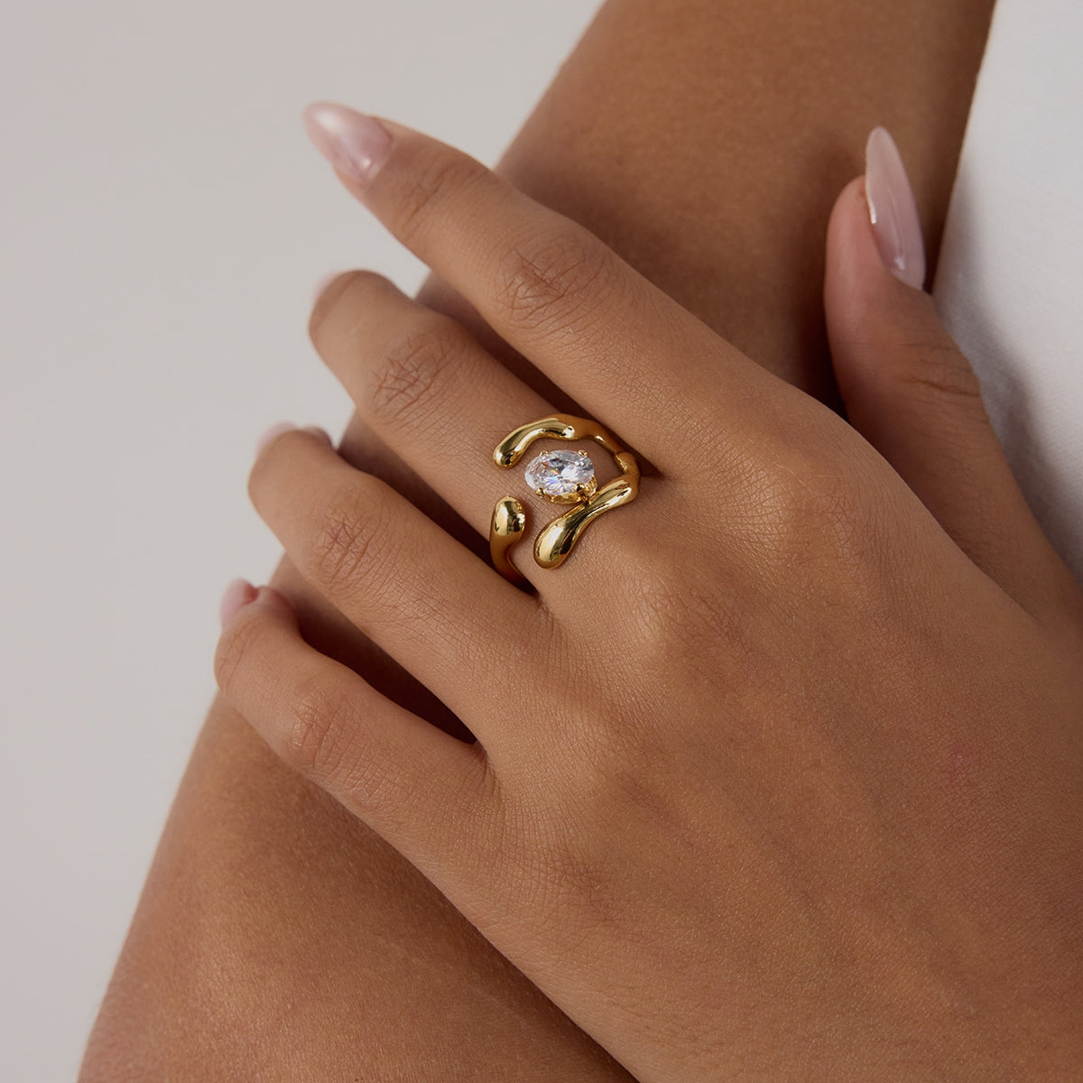 Geometric Gold Statement Ring