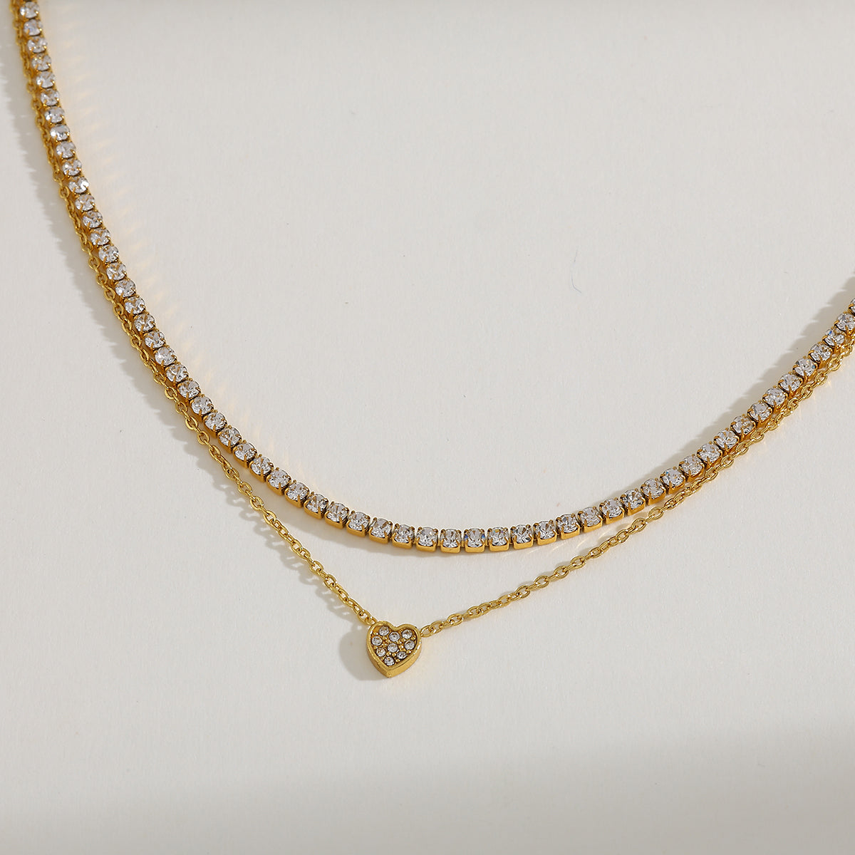 Amara Pendant  Layered Tennis Necklace