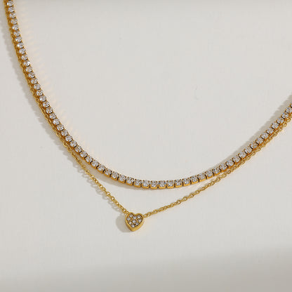 Amara Pendant  Layered Tennis Necklace